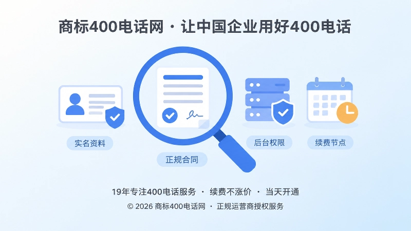 400电话套餐核验标准示意图